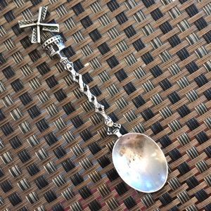 Dutch teaspoon Sterling Silver spinning windmill
